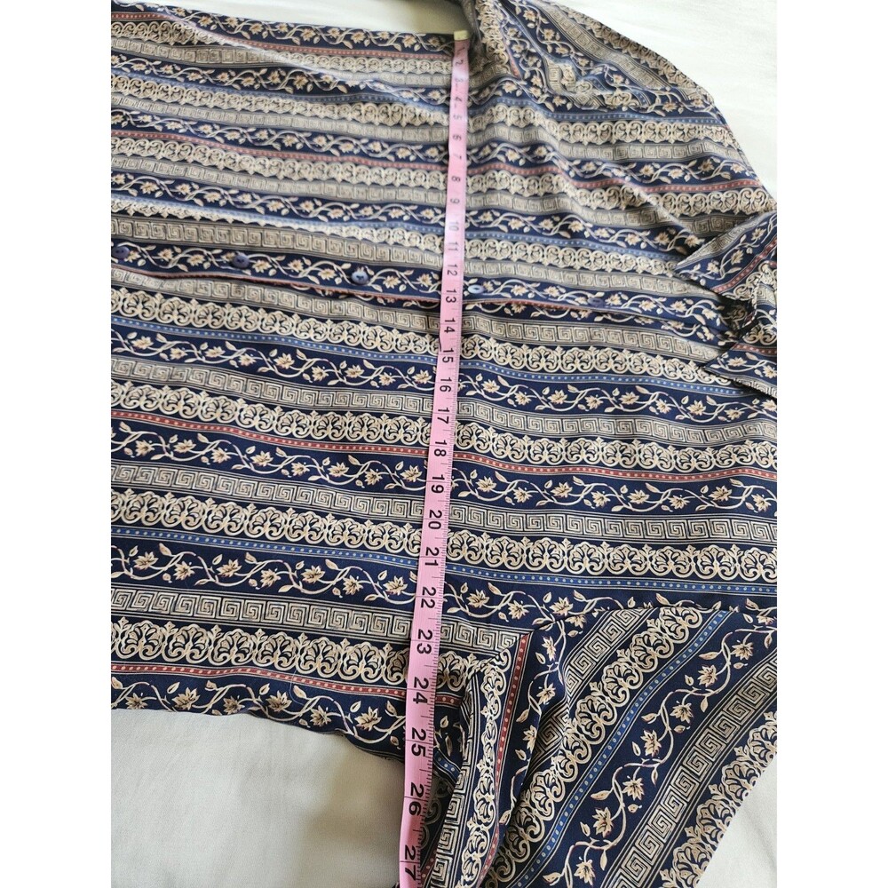 Vintage Studio Works Womens 18W Button Up Blouse Floral Stripe Long Sleeve Plus - Picture 6 of 8
